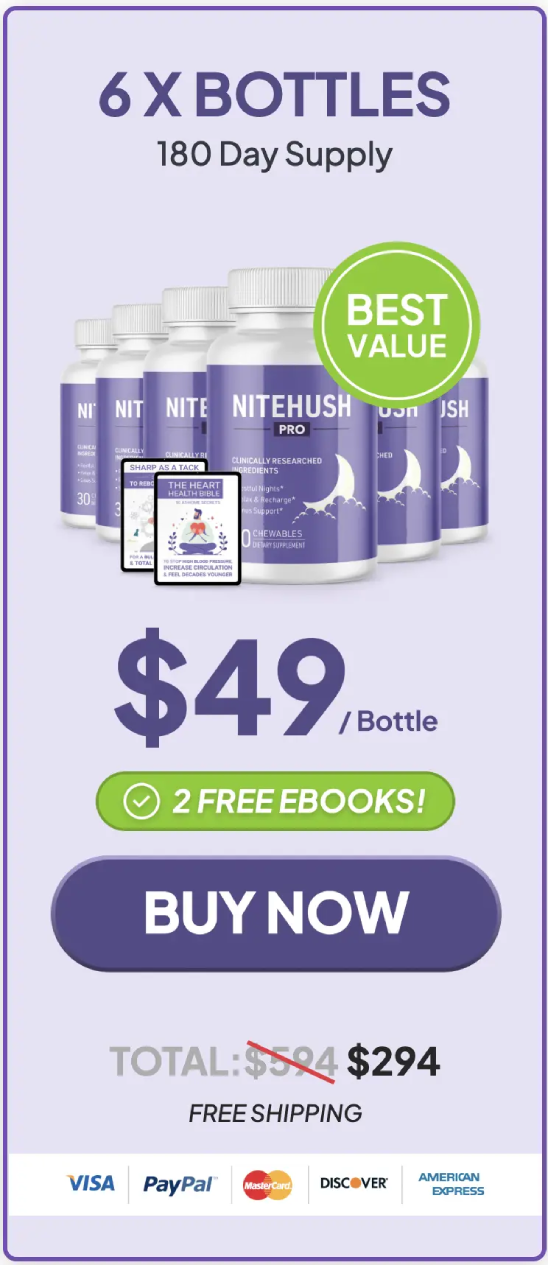 NiteHush Pro six bottle bundle with best value pricing